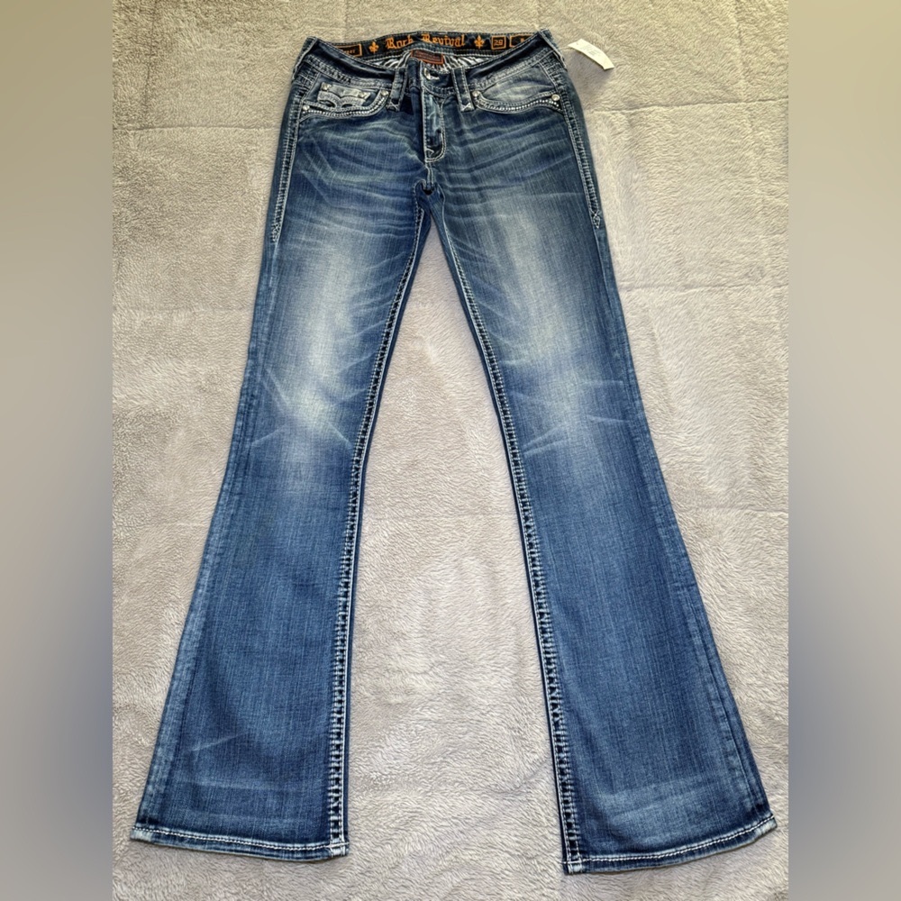 Rock Revival Dark Blue Denim with Embellished Details